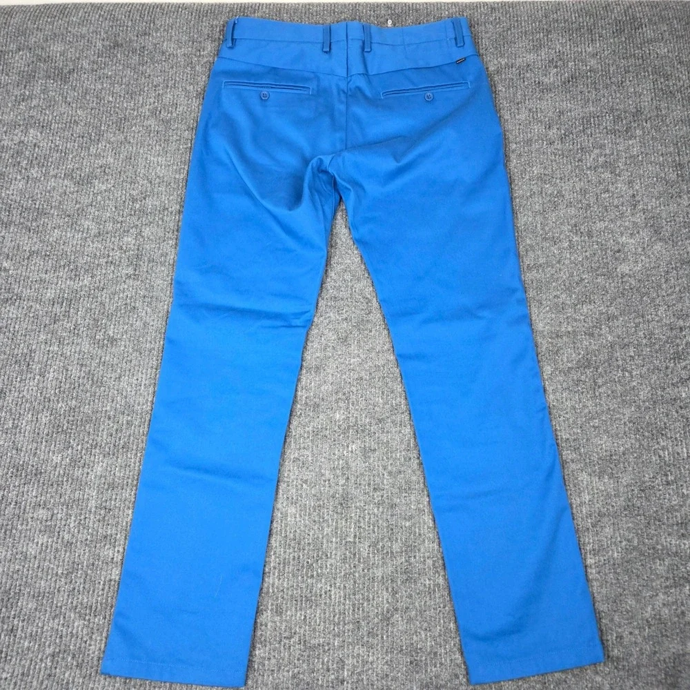Levi Strauss & Co Mens Chino Pants Cobalt Blue Twill W34 L32 Straight Leg